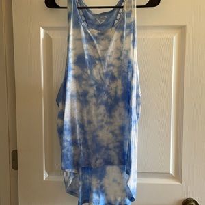 Aeropostale Blue and white tie dye tank top size L